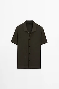 Cotton blend polo shirt with button detail