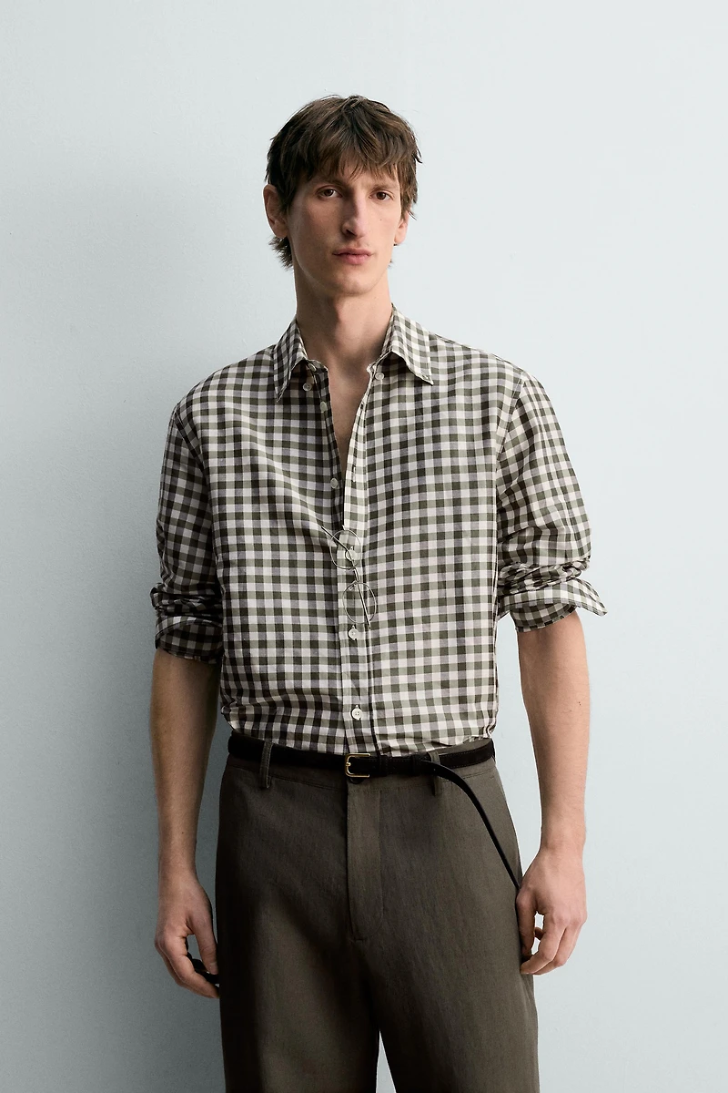 CHEMISE À CARREAUX RAMIE - SOIE