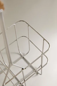 METAL BASKET WITH WOODEN HANDLE