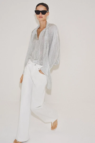 ZW COLLECTION POLKA DOT TIE SHIRT