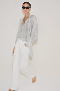 ZW COLLECTION POLKA DOT TIE SHIRT