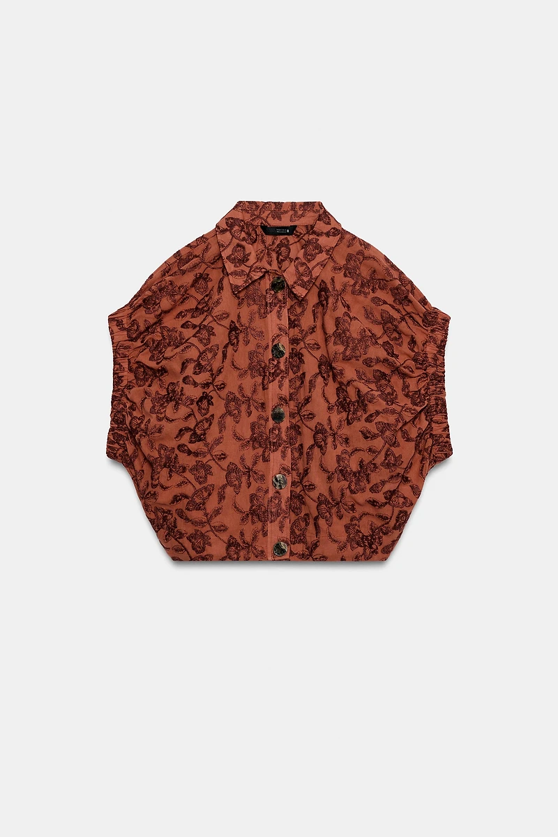 EMBROIDERED ELASTICIZED TOP