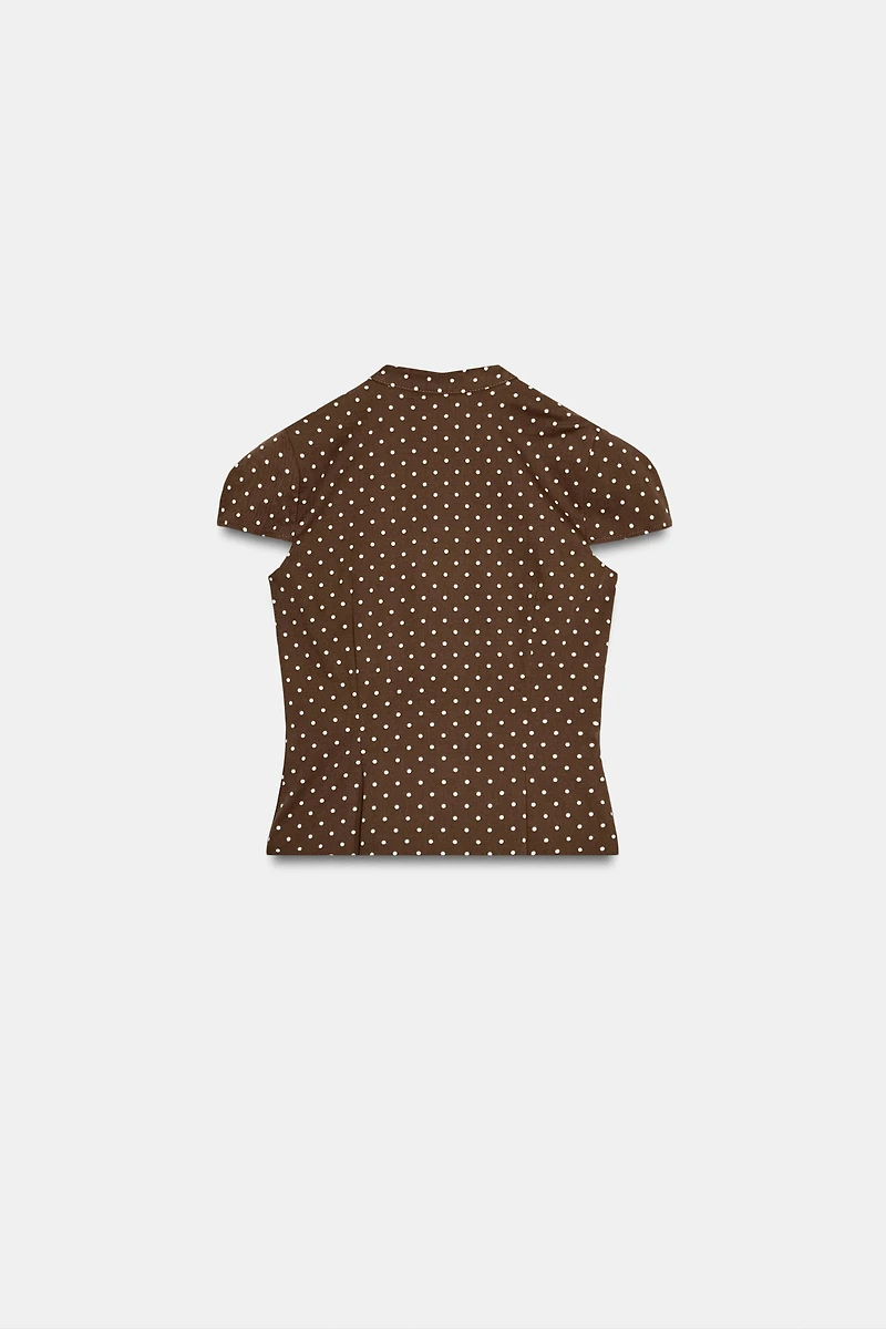 TOP EN POPELINE À POIS