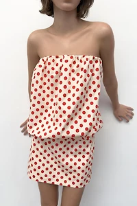 POLKA DOT BANDEAU DRESS