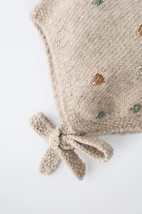 BEADED KNIT BONNET
