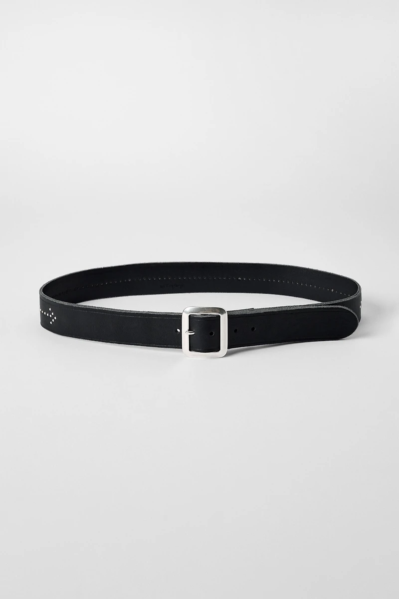 STUDDED LEATHER BELT BOBBY GILLESPIE X ZARA