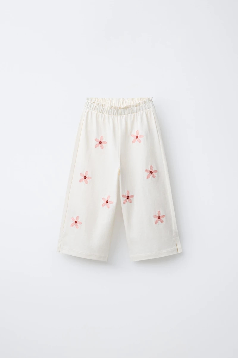EMBROIDERED FLORAL CULOTTES