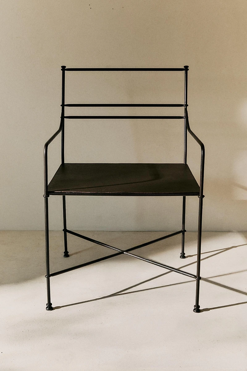 OUTDOOR WROUGHT IRON ARMCHAIR