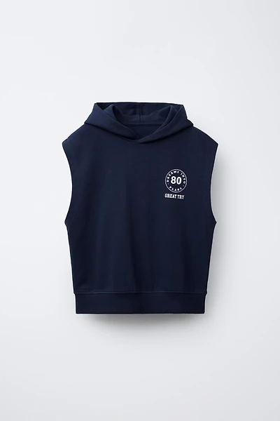 JOGGING HOODED VEST SWEATSHIRT