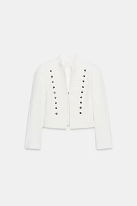 TAILORED SHOULDER PAD BLAZER WITH BUTTONS