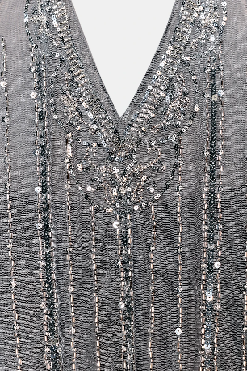 ROBE COURTE HALTER BRILLANTE