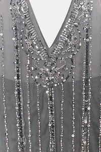 ROBE COURTE HALTER BRILLANTE