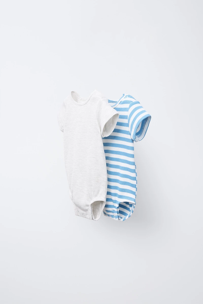 TWO-PACK WAFFLE BODYSUITS