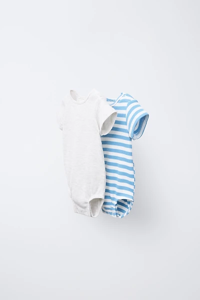 TWO-PACK WAFFLE BODYSUITS
