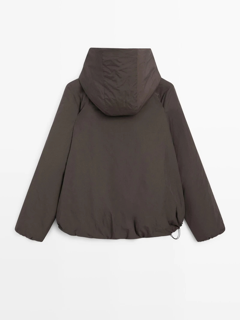 Veste bomber à capuche déperlante