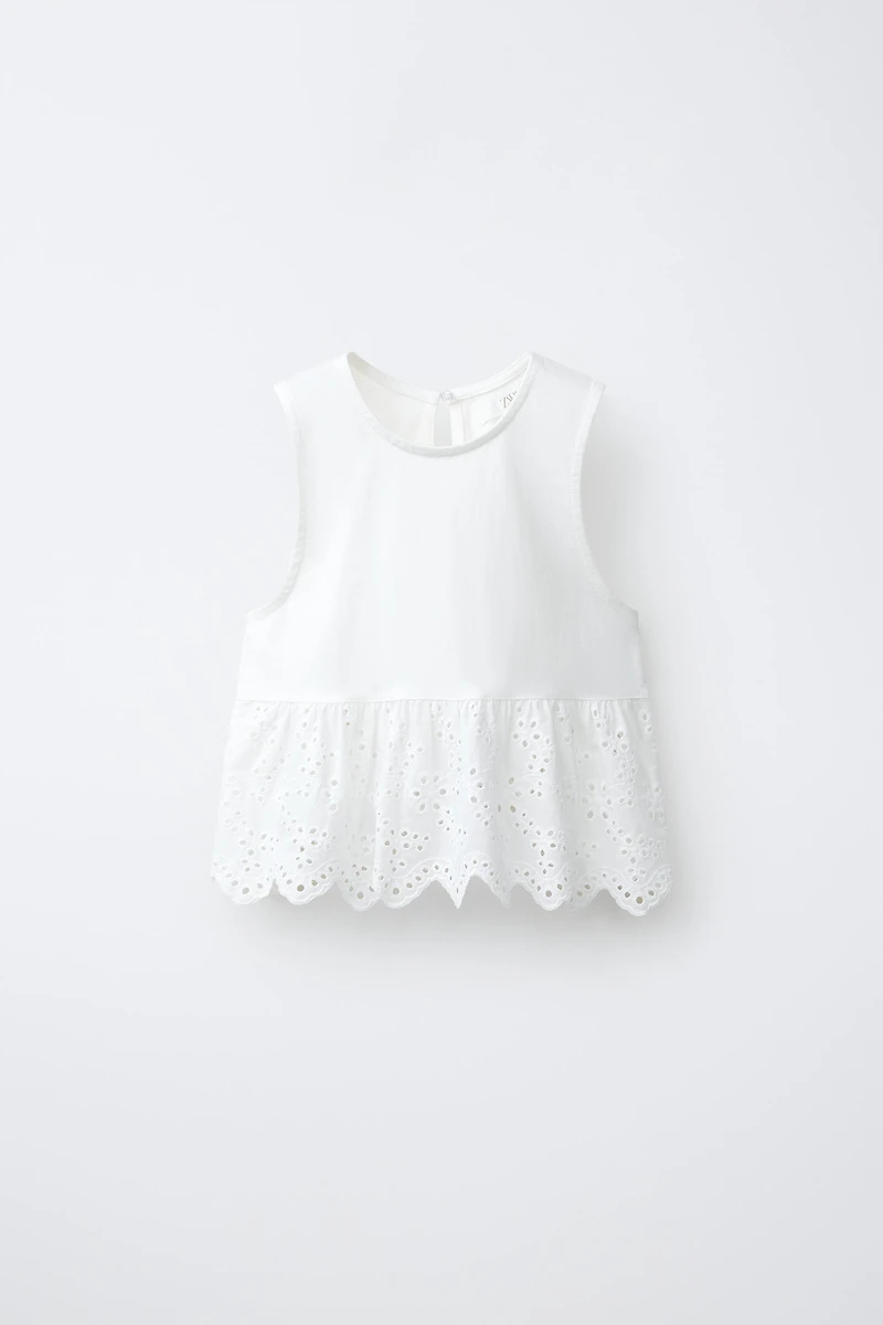 SWISS EMBROIDERY CONTRAST T-SHIRT