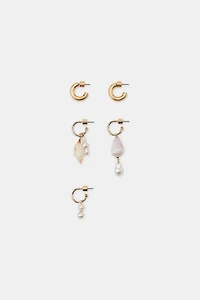 PACK OF SHELL HOOP EARRINGS