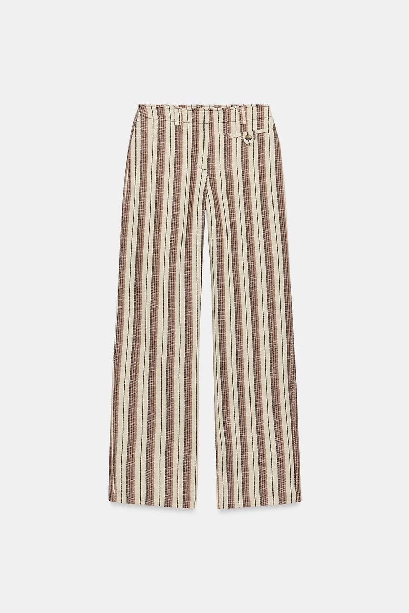 STRIPED STRAIGHT LEG PANTS