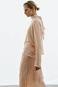 CRUMPLED EFFECT BOW KNIT JUMPER