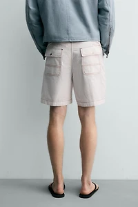 CONTRAST STITCH RELAXED FIT SHORTS