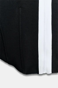 CONTRAST PIPING CORSET HEM JACKET