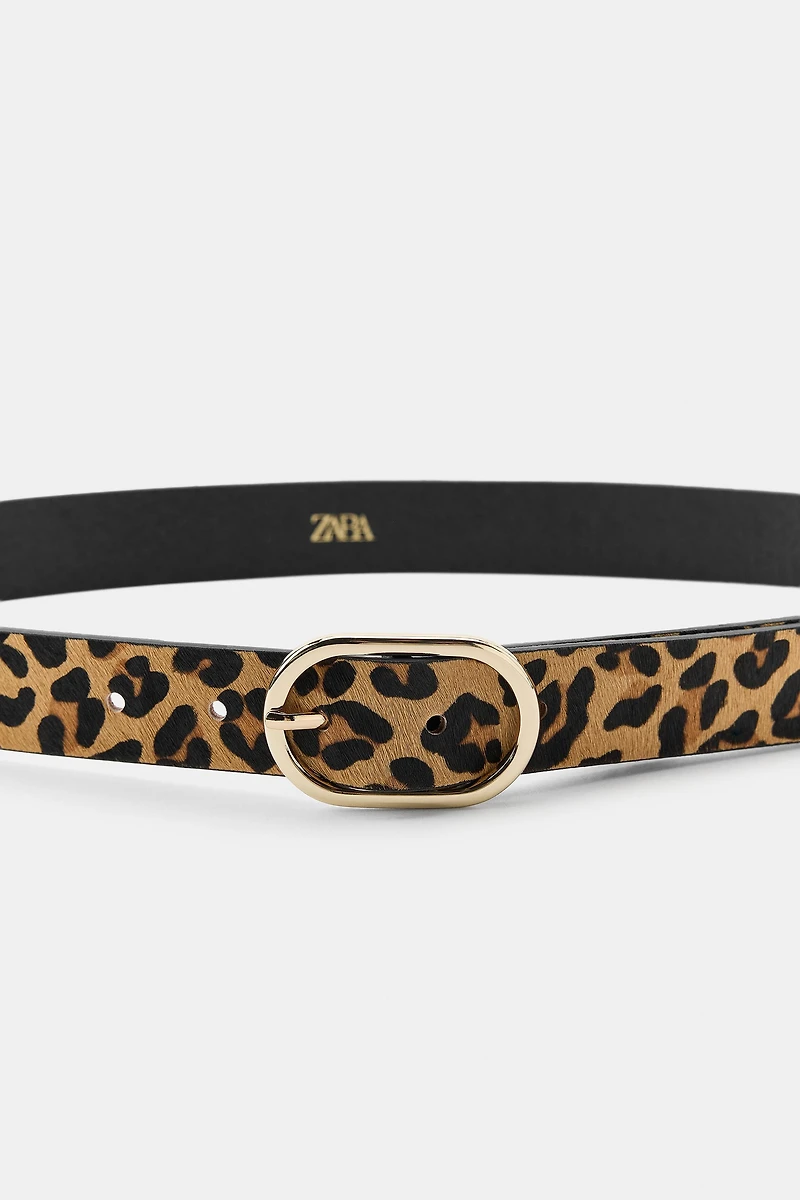 ANIMAL PRINT LEATHER BELT