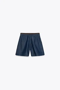 Z1975 DENIM PLEATED SHORTS WITH BELT