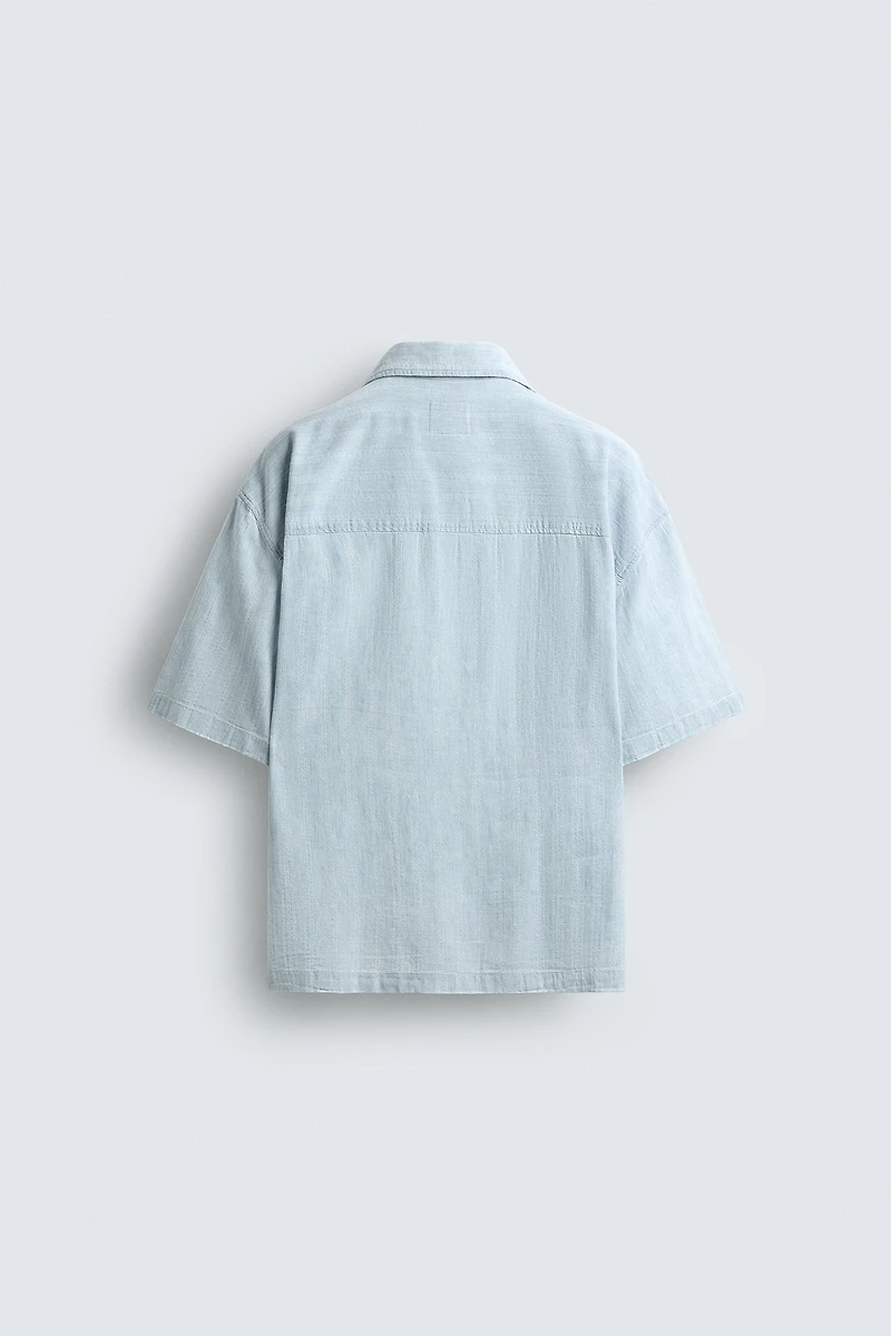 CHEMISE DÉLAVÉE JACQUARD RAYURES