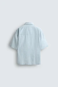 CHEMISE DÉLAVÉE JACQUARD RAYURES