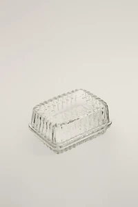 GLASS BUTTER DISH