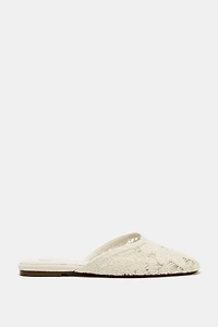 EMBROIDERED OPEN-BACK MULES