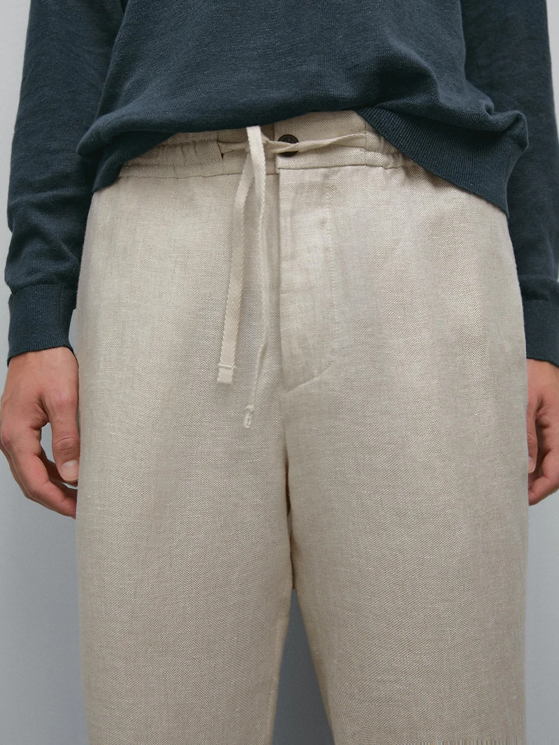 Total look linen trousers