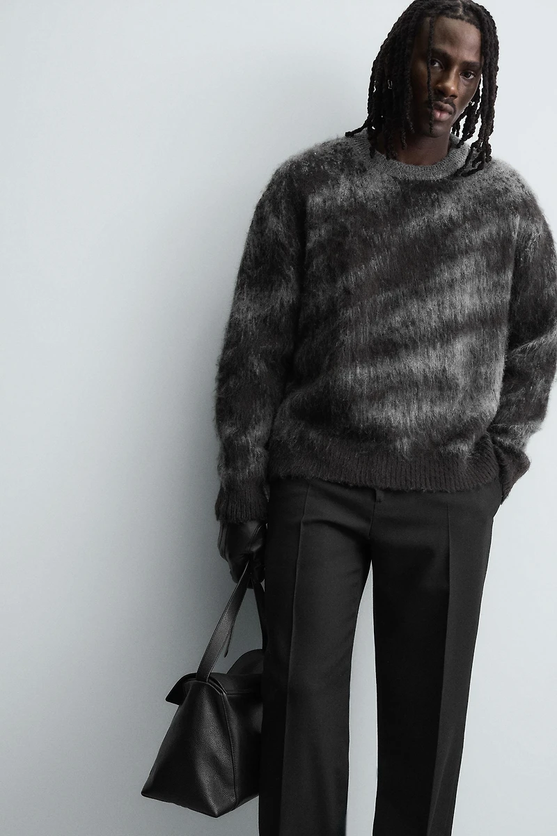 BRUSHED JACQUARD JUMPER