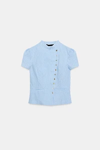 STRIPED BUTTON-UP TOP