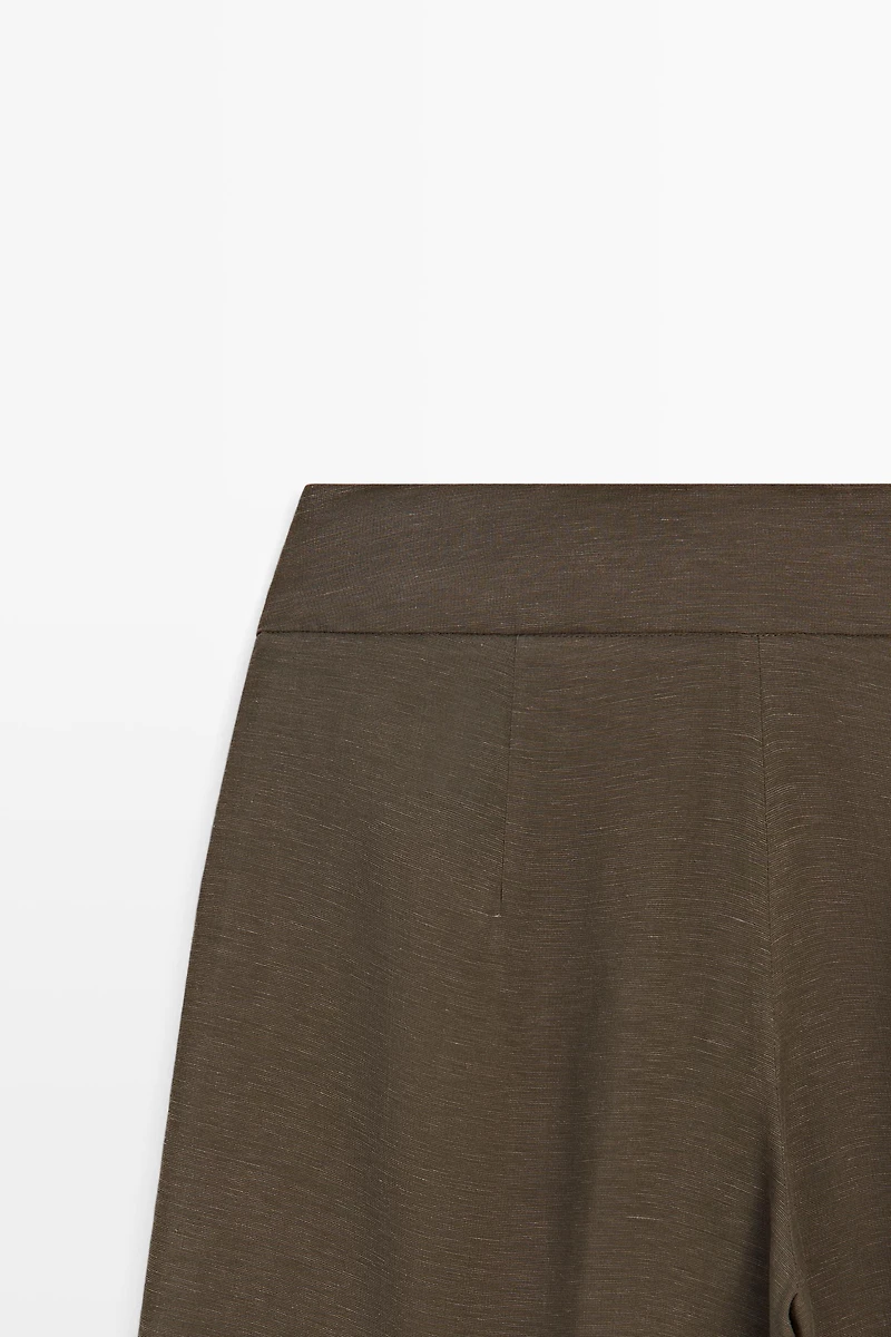 Semi-sheer linen blend skort