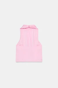 SATIN EFFECT HALTER TOP