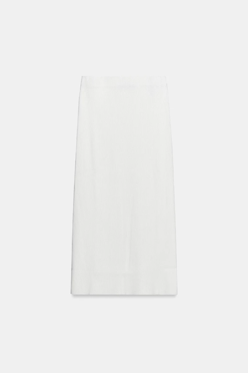 RIBBED KNIT MIDI SKIRT