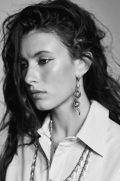TEXTURED SNAKE EARRINGS