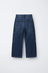 EMBROIDERED POCKET BARREL JEANS