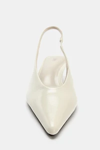 LEATHER KITTEN HEEL SHOES