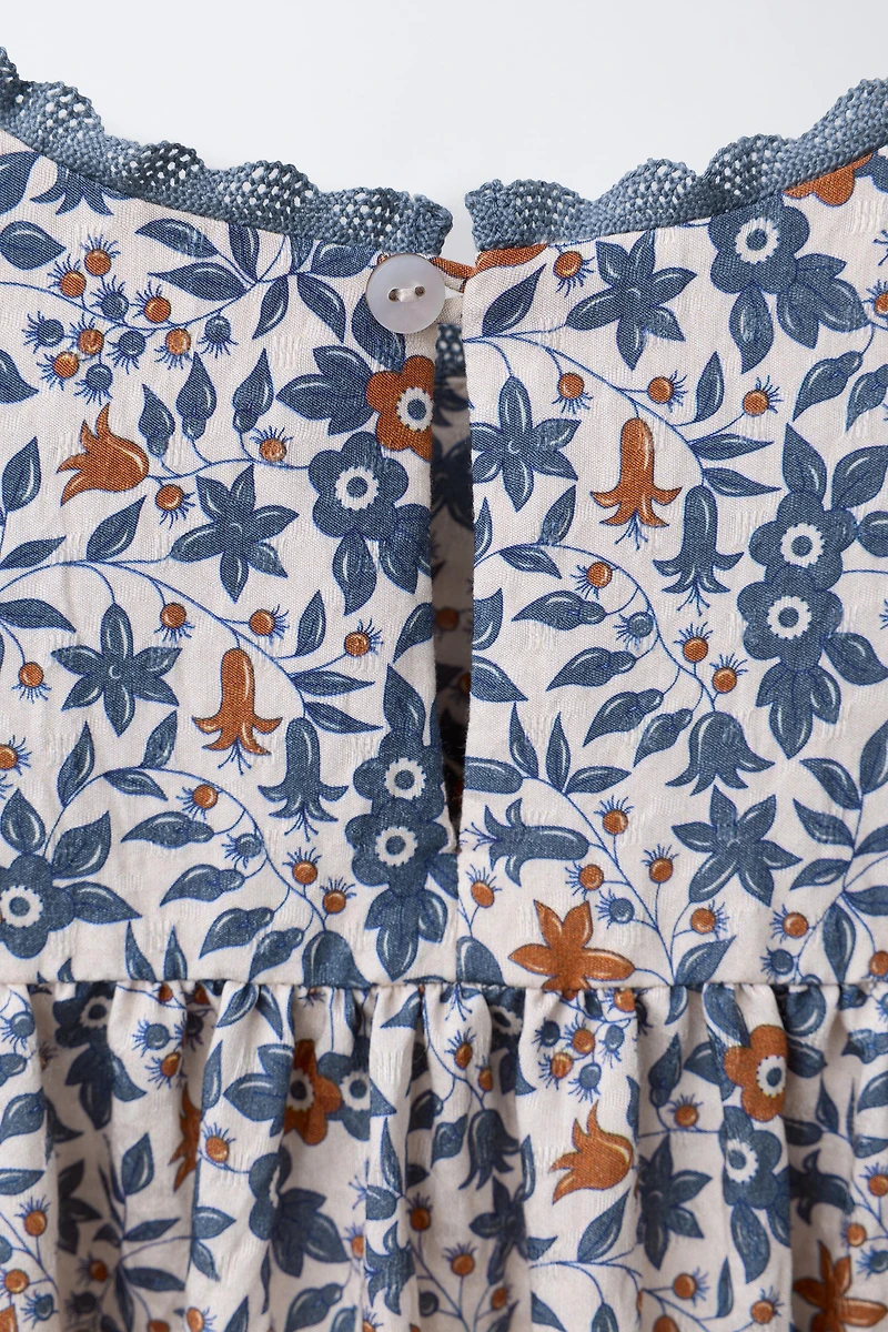 LACE FLORAL PRINT DRESS