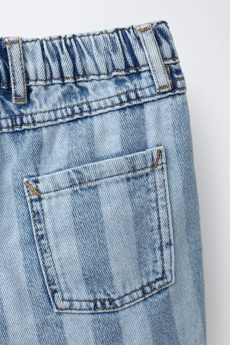 STRIPED DENIM SHORTS