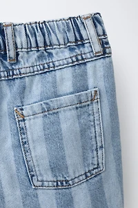 STRIPED DENIM SHORTS