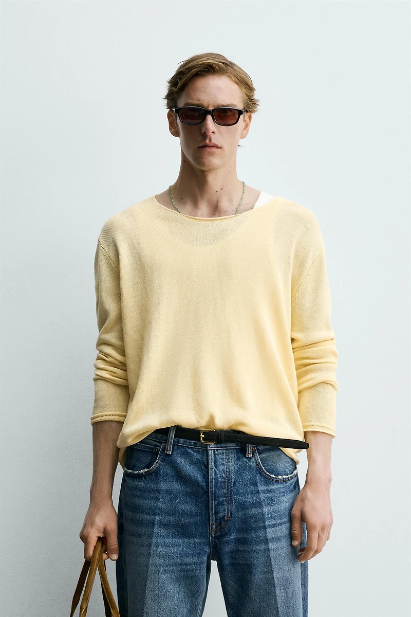 RELAXED FIT TEXTURED SWEATER