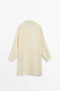 100% linen short shirt dress