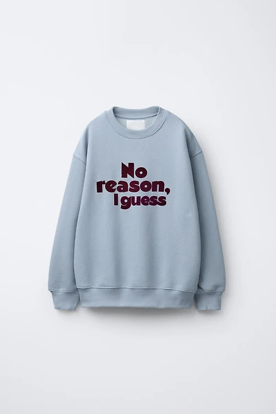 FLOCKED TEXT SWEATSHIRT