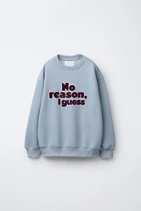 FLOCKED TEXT SWEATSHIRT