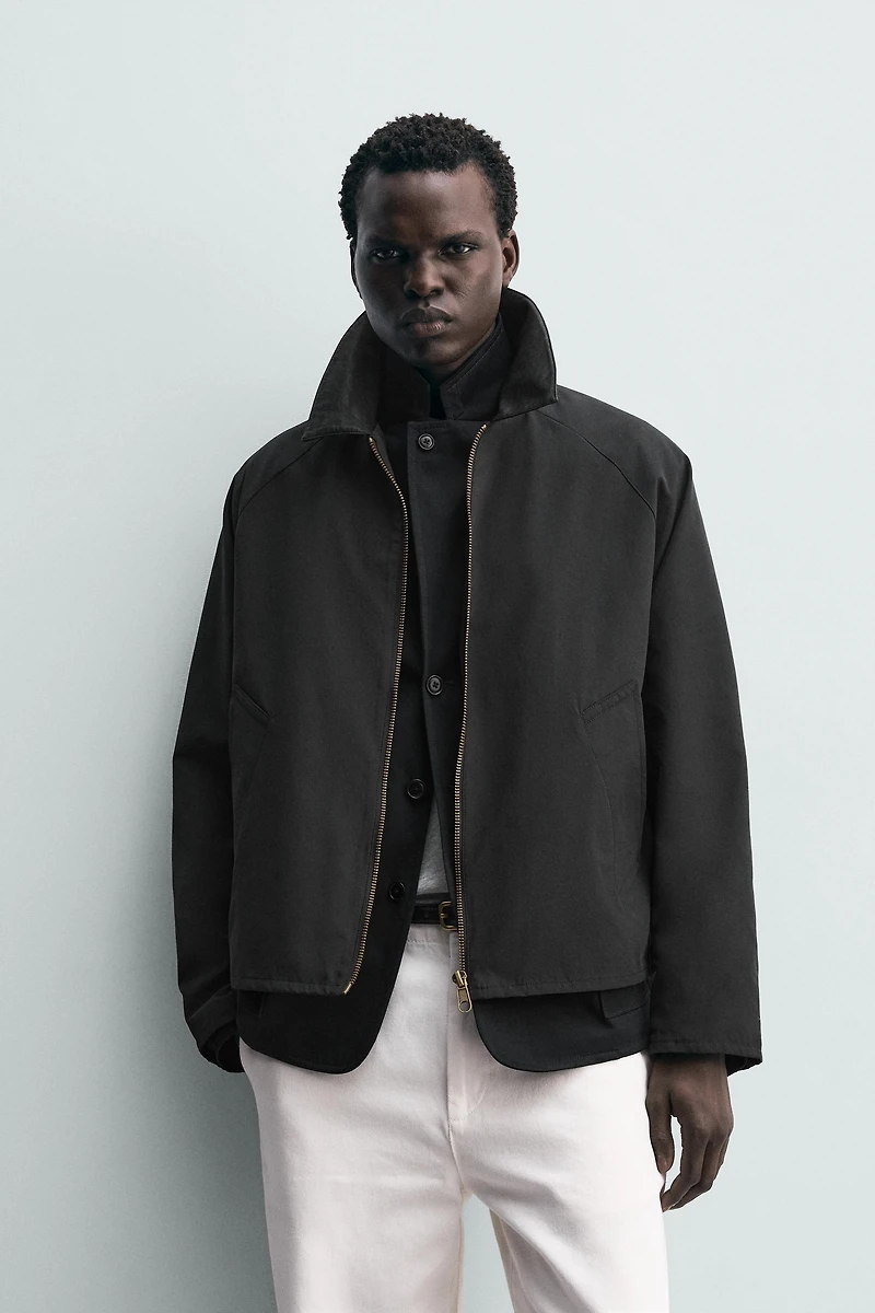 CONTRAST COLLAR OVERSHIRT