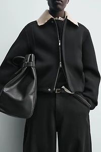 CONTRAST COLLAR TECHNICAL JACKET