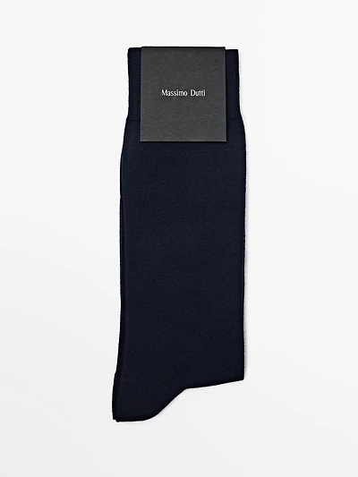 Chaussettes en maille lisse de laine mélangée